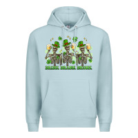Blue Mist st. patrick's day skeletons drink drank drunk Premium Hoodie - Artiststas
