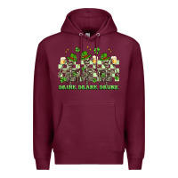 Burgundy st. patrick's day skeletons drink drank drunk Premium Hoodie - Artiststas