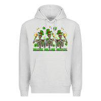 Dove Grey st. patrick's day skeletons drink drank drunk Premium Hoodie - Artiststas