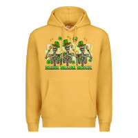 Mustard st. patrick's day skeletons drink drank drunk Premium Hoodie - Artiststas