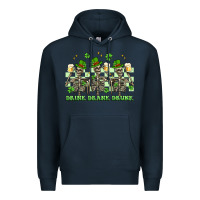 Navy st. patrick's day skeletons drink drank drunk Premium Hoodie - Artiststas