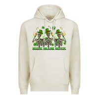 Oatmeal Heather st. patrick's day skeletons drink drank drunk Premium Hoodie - Artiststas