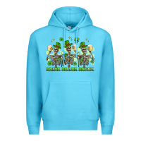 Ocean Blue st. patrick's day skeletons drink drank drunk Premium Hoodie - Artiststas