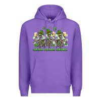 Purple st. patrick's day skeletons drink drank drunk Premium Hoodie - Artiststas