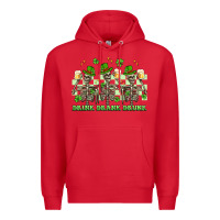 Red st. patrick's day skeletons drink drank drunk Premium Hoodie - Artiststas