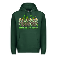 Sports Green st. patrick's day skeletons drink drank drunk Premium Hoodie - Artiststas