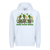 White st. patrick's day skeletons drink drank drunk Premium Hoodie - Artiststas