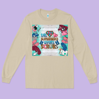 This Superhero Wears Scrubs Tumbler Long Sleeve Tee Designed By Bundleandbundleshop