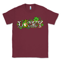 Burgundy lucky with gnome and  shamrocks Classic Tee - AdoDesignShop