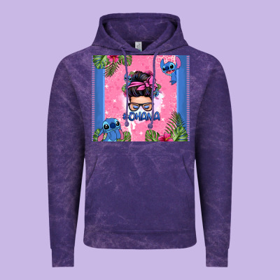Ohana Stitch Messy Bun Vintage Hoodie Designed By Zillion Design Studio