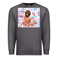 Charcoal Heather positive affirmations girl Premium Sweatshirt - MaliasSmallBusiness