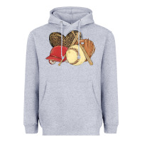 Heather Grey softball Heavyweight Hoodie - MaliasSmallBusiness