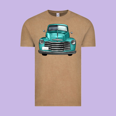 Western Truck Front View Vintage Tee Designed By Fadigitalartstudio