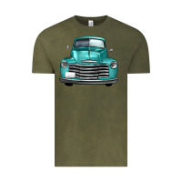 Vintage Olive western truck front view Vintage Tee - FaDigitalArtStudio