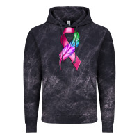 Cloud Black Breast Cancer Ribbon with Feather Vintage Hoodie - texasbilliewilder