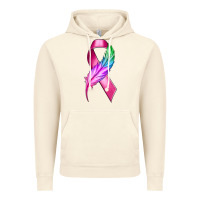 Vintage Artic Breast Cancer Ribbon with Feather Vintage Hoodie - texasbilliewilder