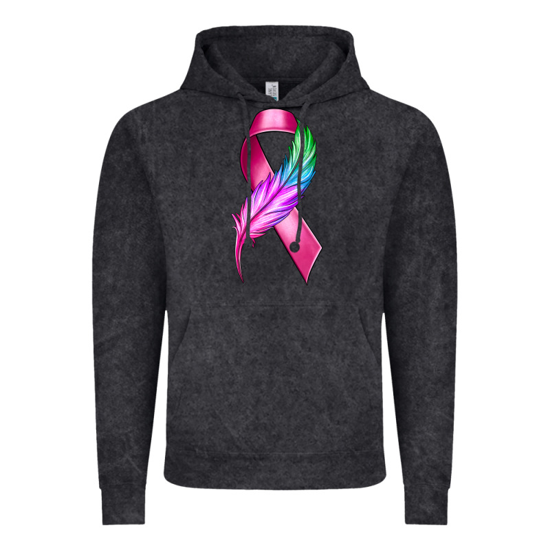 Breast Cancer Ribbon With Feather Vintage Hoodie by texasbilliewilder | Teevron