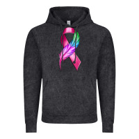 Vintage Black Breast Cancer Ribbon with Feather Vintage Hoodie - texasbilliewilder