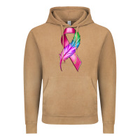 Vintage Camel Breast Cancer Ribbon with Feather Vintage Hoodie - texasbilliewilder