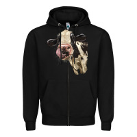 Black Cute Holstein Heifer Zipper Hoodie - LillyAllenDesigns