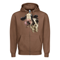 Chestnut Cute Holstein Heifer Zipper Hoodie - LillyAllenDesigns