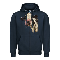Navy Cute Holstein Heifer Zipper Hoodie - LillyAllenDesigns