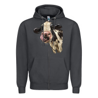 Smoke Cute Holstein Heifer Zipper Hoodie - LillyAllenDesigns