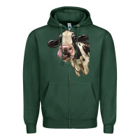 Sports Green Cute Holstein Heifer Zipper Hoodie - LillyAllenDesigns