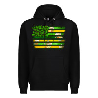 Black st patrick's day american flag Premium Hoodie - Artiststas