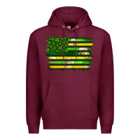 Burgundy st patrick's day american flag Premium Hoodie - Artiststas