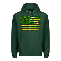 Sports Green st patrick's day american flag Premium Hoodie - Artiststas