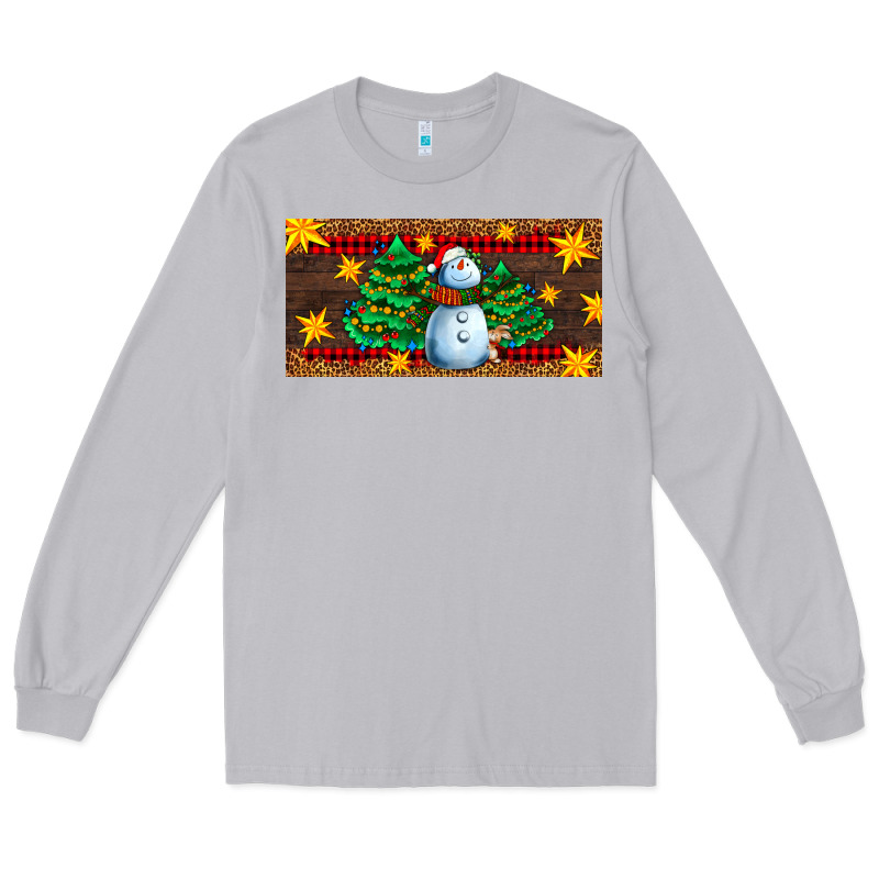 Christmas Tree With Snowman Long Sleeve Tee by AdoDesignShop | Teevron