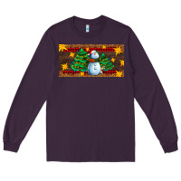 Plum christmas tree with snowman Long Sleeve Tee - AdoDesignShop