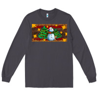 Smoke christmas tree with snowman Long Sleeve Tee - AdoDesignShop