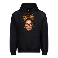 Black caucasian leopard messy bun Urban Hoodie - texasbilliewilder