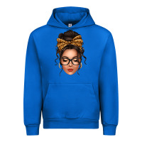 Cobalt caucasian leopard messy bun Urban Hoodie - texasbilliewilder