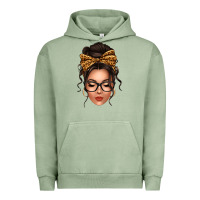 Pigment Oil Green caucasian leopard messy bun Urban Hoodie - texasbilliewilder