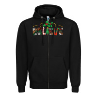 Black believe santa claus christmas Zipper Hoodie - Jasminsmagicworld