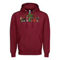 Burgundy believe santa claus christmas Zipper Hoodie - Jasminsmagicworld
