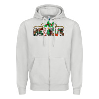 Dove Grey believe santa claus christmas Zipper Hoodie - Jasminsmagicworld