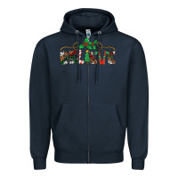 Navy believe santa claus christmas Zipper Hoodie - Jasminsmagicworld