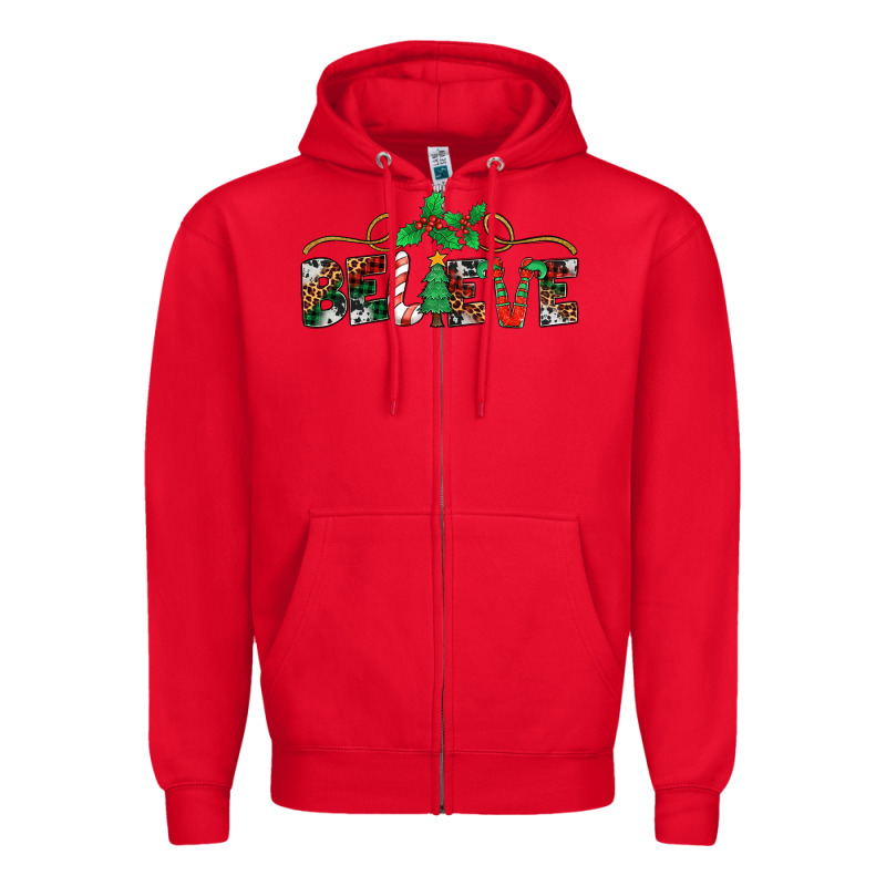Believe Santa Claus Christmas Zipper Hoodie by Jasminsmagicworld | Teevron
