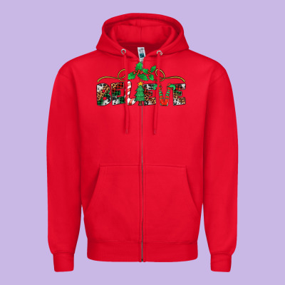 Believe Santa Claus Christmas Zipper Hoodie Designed By Jasminsmagicworld