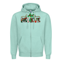 Seafoam believe santa claus christmas Zipper Hoodie - Jasminsmagicworld