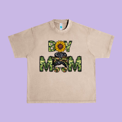 Boy Mom Urban Heavy Tee Designed By Cowhidedigitalart