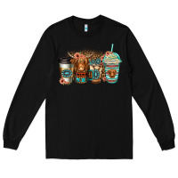 Black serape floral longhaired cow coffee cups Long Sleeve Tee - Jasminsmagicworld