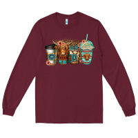 Burgundy serape floral longhaired cow coffee cups Long Sleeve Tee - Jasminsmagicworld