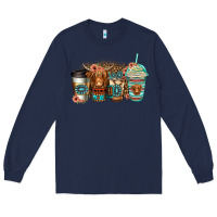 Navy serape floral longhaired cow coffee cups Long Sleeve Tee - Jasminsmagicworld