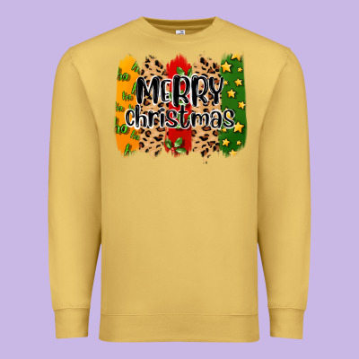 Merry Christmas Brushstrokes Premium Sweatshirt Designed By Maliassmallbusiness