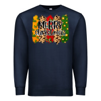 Navy merry christmas brushstrokes Premium Sweatshirt - MaliasSmallBusiness